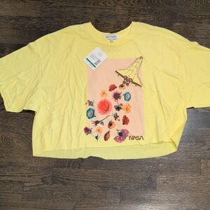 Yellow Graphic Crop Top